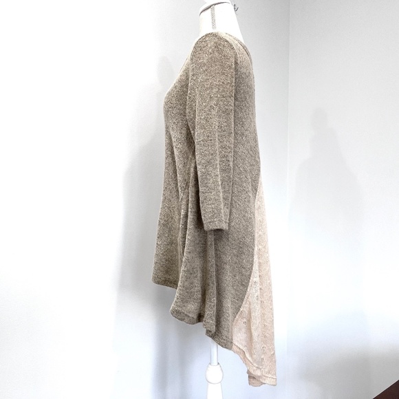 Avatar Tan Lace Back Hi Low Knit Top - Picture 9 of 12